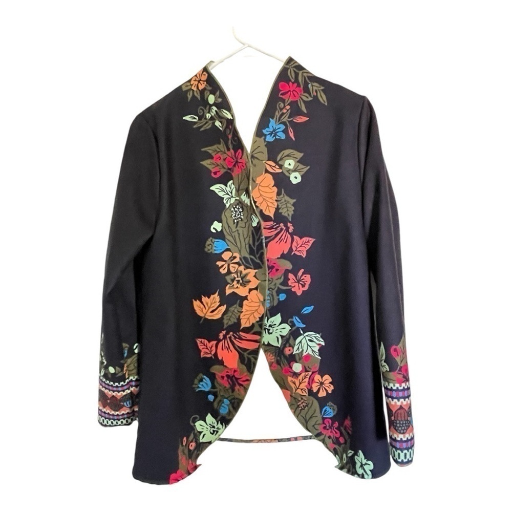 MISSLOOK Lightweight open front jacket Fall leaves women’s medium